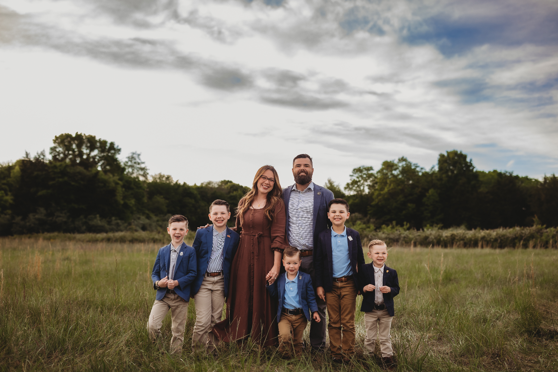 Matt Ford with his wife and five sons in Smyrna, Tennessee